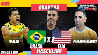 BRASIL 1 X 3 EUA  QUARTA DE FINAL  Com Marlon e Paulo Milagres  CONEXÃO PARIS 69 [upl. by Giles696]