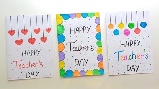 3 😍 White Paper 😍 Teachers Day Card Ideas  how to make teachers day card  last minute cadd idea [upl. by Akehsyt]