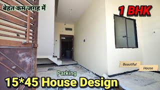 15×45  1 BHK Single floor House plan  75 Gaj  675 sqft  1545 house plan [upl. by Nanaek369]