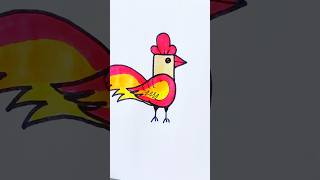 A very simple drawing of the number 5rooster [upl. by Eecyak]