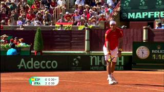 Davis Cup Highlights Spain 41 France [upl. by Masuh]