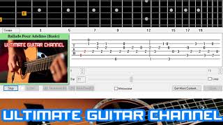 Guitar Solo Tab Ballade Pour Adeline Richard Clayderman [upl. by Rankin673]