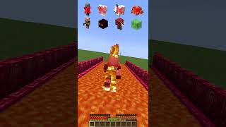 Crossing Lava with Different Mobs meme shorts minecraft [upl. by Nosirrah]