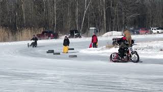 Motorcycle Ice races northern Michigan 2022 [upl. by Aihsenet]