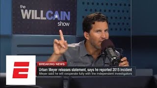 Will Cain reacts to Urban Meyers statement Hes passing the buck  Will Cain Show  ESPN [upl. by Briney]