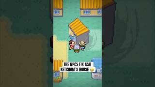 NPCs fix Ash Ketchum’s house 😂 pokemon shorts [upl. by Oiceladni]