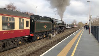 70000 Britannia hauls a crew training service through Cosford 26 January 2023 [upl. by Rainah]