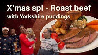 Roast beef with Yorkshire puddings roast potatoes and gravy  with Chef Binoj  English subtitles [upl. by Struve767]