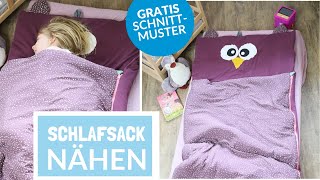 Kinder Schlafsack nähen  Nähanleitung mit gratis Schnittmuster [upl. by Noeruat]