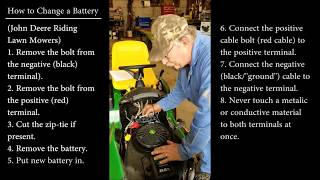 How to Change a Battery on a John Deere Riding Lawn Mower [upl. by Akemed]