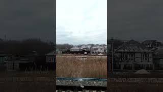 Interesting view of village and the first snow from the window of MoscowVolgograd train in autumn [upl. by Roberson]