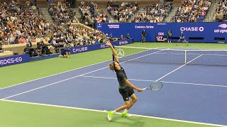 Alexander Zverev vs Novak Djokovic  Best point of the match Arthur Ashe Staduim Us Open 2021 Semis [upl. by Devondra950]