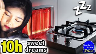 FALL ASLEEP IN THREE MINUTES NO ADS Gas Heater and Gas Stove Ambient Sounds Dark Screen [upl. by Reddin]