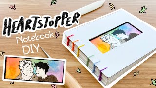 DIY Heartstopper inspired notebook  I try single sheet bookbinding for the first time [upl. by Engleman]