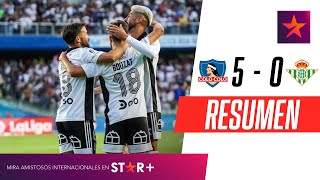 ¡EL CACIQUE APLASTÓ A LOS VERDIBLANCOS DEL INGENIERO PELLEGRINI  ColoColo 50 Betis  RESUMEN [upl. by Aratahs]