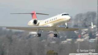 Gulfstream G550 MMOMO takes off in Berne HD [upl. by Anerat]