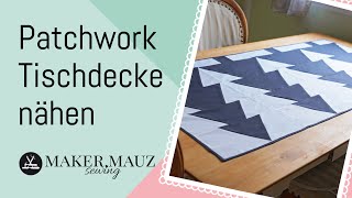 Patchwork Tischdecke Tannenbaum Nähanleitung ♥Gratis Schnittmuster♥ Weihnachten Geschenkidee [upl. by Rednael]