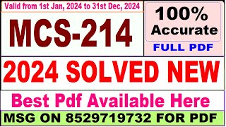 MCS 214 solved assignment 2024  mcs 214 solved assignment 202324  ignou mca mcs214 solved 2024 [upl. by Ahsieat]