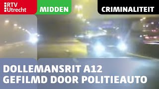 Dollemansrit A12 ter hoogte van Utrecht gefilmd door een camera in de politieauto  RTV Utrecht [upl. by Mcnully]