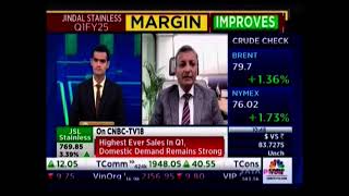 Q1FY25 Results  ED amp Group CFO Jindal Stainless in conversation with CNBCTV18 [upl. by Meade]