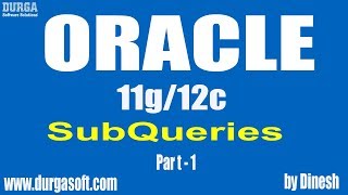 Oracle SubQueries Part  1 by Dinesh [upl. by Noreg]