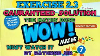 Exercise 23 class 7th wow maths [upl. by Anailuy]