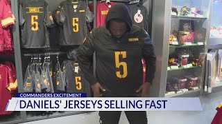 Commanders QB Jayden Daniels jerseys selling fast [upl. by Artined]