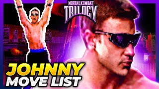 JOHNNY CAGE MOVE LIST  Mortal Kombat Trilogy MKT [upl. by Nirak941]