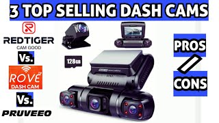 Top 3 Best Dash Cams for 2024 REDTIGER ROVE PRUVEEO 4K 360° View WiFi GPS Night Vision ETC [upl. by Einrae]