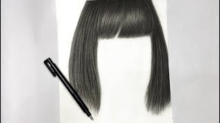 hair drawing with charcoal  step by step tutorial [upl. by Firestone]