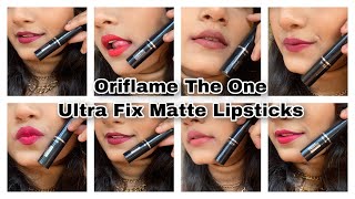 Oriflame The One Ultimate Ultra Fix Matte Lipsticks Swatches [upl. by Orgel270]