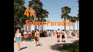 4k Surfers Paradise Gold Coast Queensland Australia Mostly Sunny Day [upl. by Cheri913]