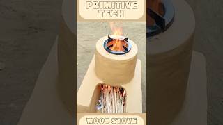 How to Build a Powerful amp EcoFriendly Primitive Wood Stove Using Clay and Bricks 🔥 Shorts viral [upl. by Wolfram94]