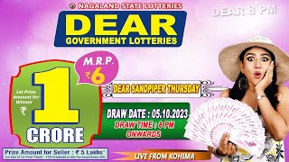 LOTTERY LIVE DEAR LOTTERY SAMBAD 8PM DRAW TODAY 05102023  Will You Are the Next Crorepati [upl. by Adlev]