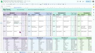 Stay Organized with the Weekly Meal Planner Spreadsheet for Balanced Eating [upl. by Gussy]