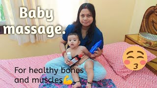 Baby massage💆‍♀️Benefits massage  different oil baby massage benefits [upl. by Ecnedurp627]