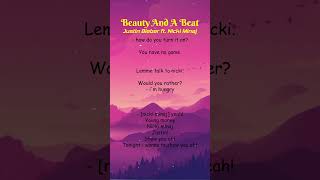 Justin Bieber ft Nicki Minaj  Beauty And A Beat Lyrics shorts [upl. by Akiv]