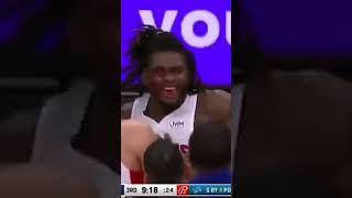 RARE  Isaiah Stewart in all smiles 😂 as he cusses on half time interview vs 76ers [upl. by Ihteerp]