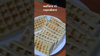 waflera vs cupcakera waffle cupcake best trending viral [upl. by Ainollopa478]