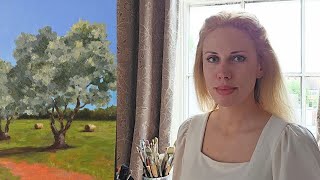 Painting olive trees art lesson [upl. by Suoivatra]