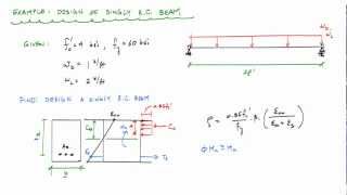 Design of a Singly RC Beam Section Example 1  Reinforced Concrete Design [upl. by Yllrebmik314]