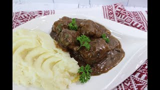 quotTefteliquot Russian Style Meatballs In rich brown gravy with mushrooms [upl. by Kizzee822]