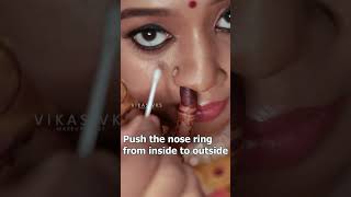 Easy way to clean nose piercing Mookuthi after makeup shorts youtubeshorts [upl. by Rudd]