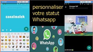 WhatSapp personnaliser son statut très intéressante mise à jour a ne pas louper [upl. by Yecnahc]