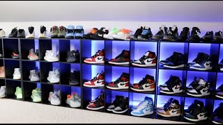 MAKE YOUR OWN SNEAKER DISPLAY  CUBE ORGANIZER LED STRIPS [upl. by Enaoj]