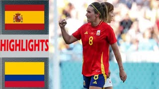 Spain vs Colombia Olympics Womens Football Match Highlights  Womens Football Match Highlights [upl. by Anh533]