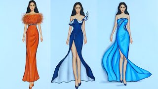 Fashion illustration compilation speed drawing [upl. by Hallock]