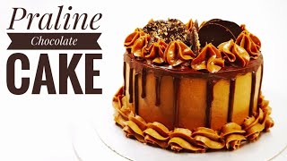 Praline Chocolate Cake  Hazelnut Chocolate Cake  Praline Cake  Bake and Toss [upl. by Eelanej]