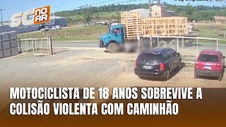 Acidente grave motociclista colide com caminhão em Cocal do Sul [upl. by Egres]