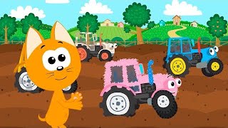 Tractorcitos diferentes  La version nueva  El gatito Koté  Canciones infantiles [upl. by Arretnahs308]